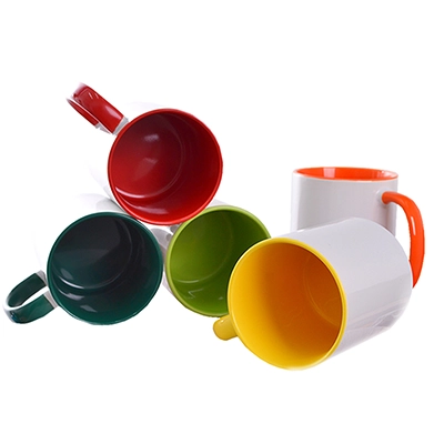 Mug con Color Interno, Borde y Asa – 11 oz