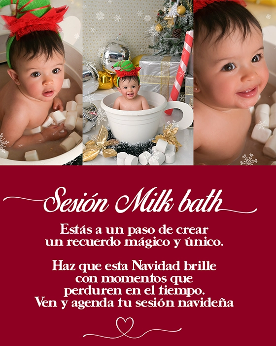 foto estudio navideño milk bath