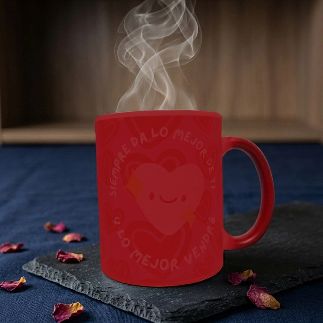 Mug Mágico Rojo Personalizado con Foto 11 oz - Imagen 3